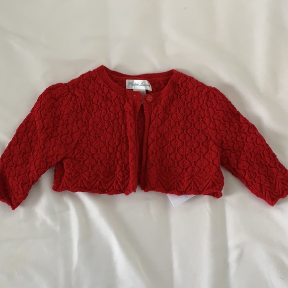 Red flowers romper with knitted red cardigan - Picture 3 of 3